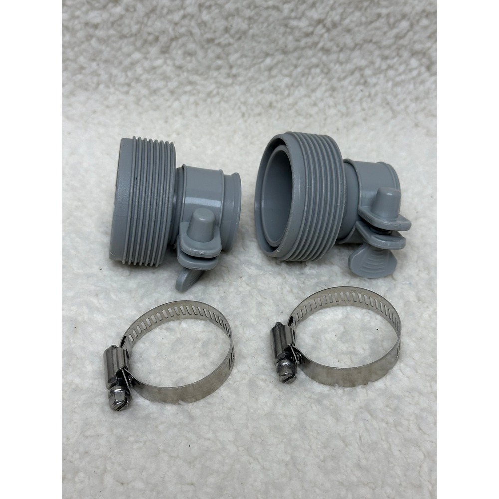 Unbranded Pool Hose Adapter 2-Pack with Clamps